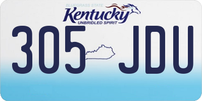 KY license plate 305JDU