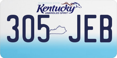 KY license plate 305JEB