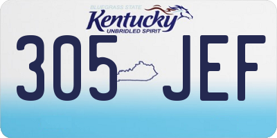 KY license plate 305JEF