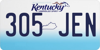 KY license plate 305JEN