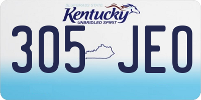 KY license plate 305JEO