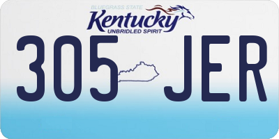 KY license plate 305JER