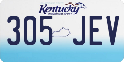 KY license plate 305JEV