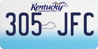 KY license plate 305JFC