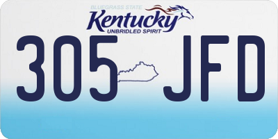 KY license plate 305JFD