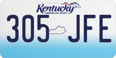 KY license plate 305JFE