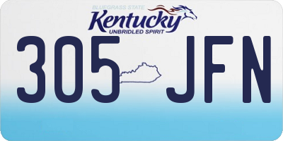 KY license plate 305JFN