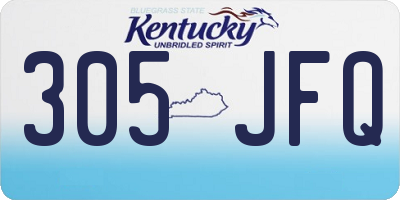 KY license plate 305JFQ