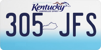 KY license plate 305JFS