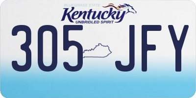 KY license plate 305JFY