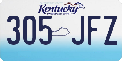 KY license plate 305JFZ
