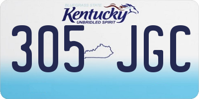 KY license plate 305JGC