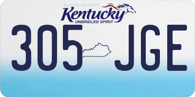 KY license plate 305JGE