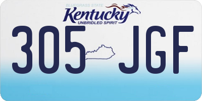 KY license plate 305JGF