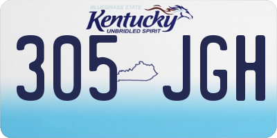 KY license plate 305JGH