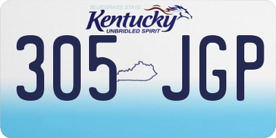 KY license plate 305JGP