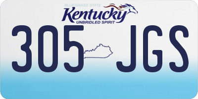 KY license plate 305JGS