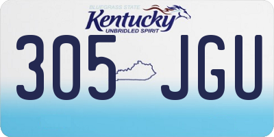 KY license plate 305JGU