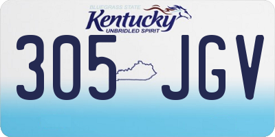 KY license plate 305JGV
