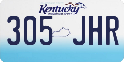 KY license plate 305JHR