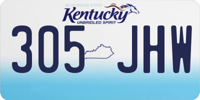 KY license plate 305JHW
