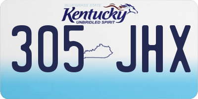 KY license plate 305JHX