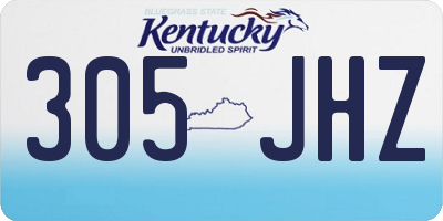 KY license plate 305JHZ
