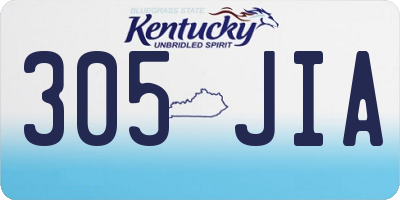 KY license plate 305JIA