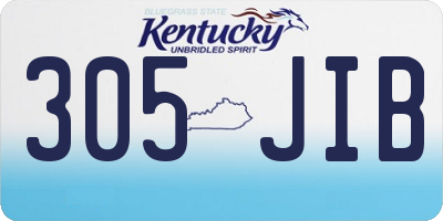 KY license plate 305JIB