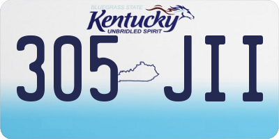 KY license plate 305JII