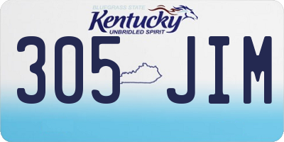 KY license plate 305JIM