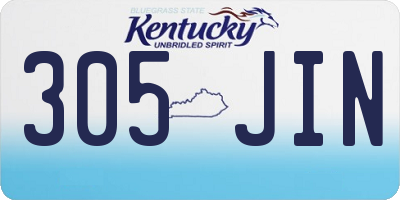 KY license plate 305JIN
