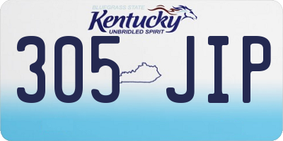 KY license plate 305JIP