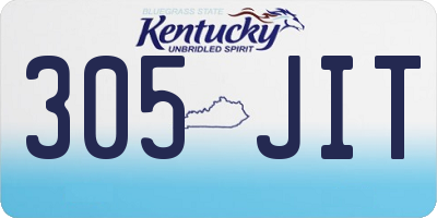 KY license plate 305JIT