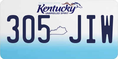 KY license plate 305JIW