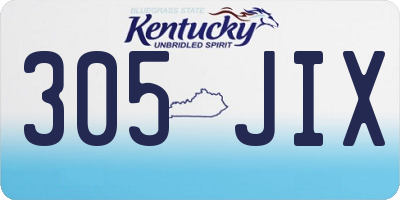 KY license plate 305JIX