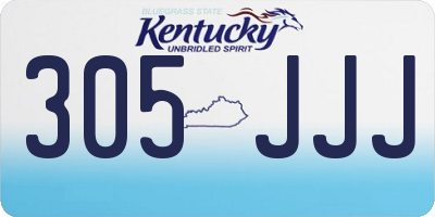 KY license plate 305JJJ