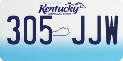 KY license plate 305JJW