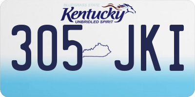 KY license plate 305JKI