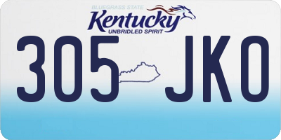 KY license plate 305JKO