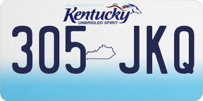 KY license plate 305JKQ