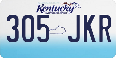 KY license plate 305JKR