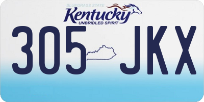 KY license plate 305JKX
