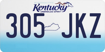 KY license plate 305JKZ