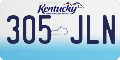 KY license plate 305JLN
