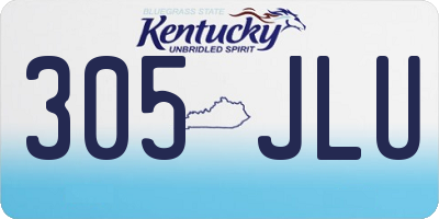 KY license plate 305JLU