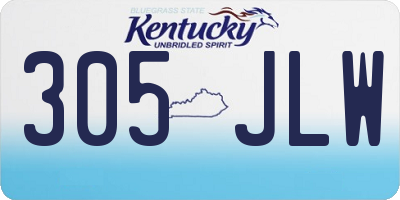 KY license plate 305JLW
