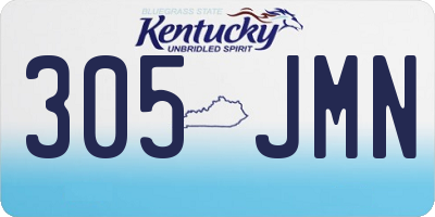 KY license plate 305JMN