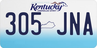 KY license plate 305JNA