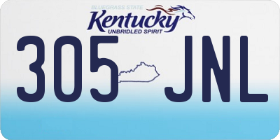 KY license plate 305JNL